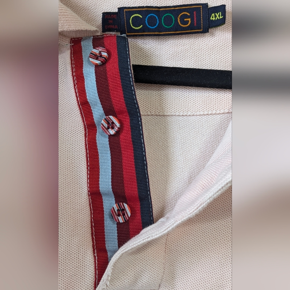 COOGI Vintage Paisley Sleeve Polo, Light Pink, Size 4XL - Picture 9 of 10